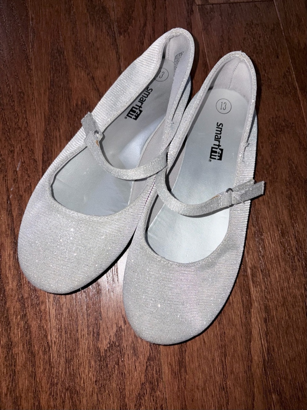 smartfit Sparkle Mary Jane Flats in Silver